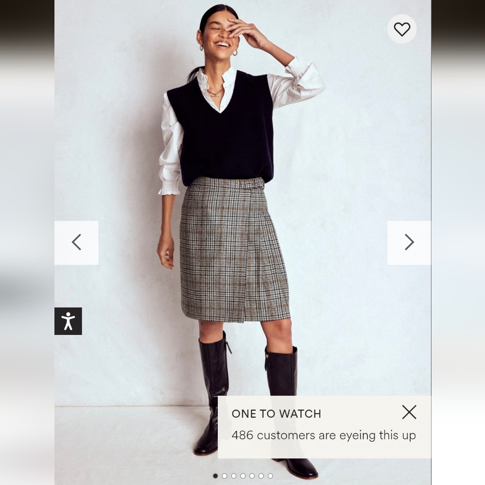 Boden Helen Wool Kilt Skirt- 6L